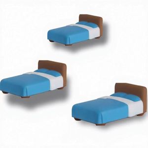Cadeaux promotionnels pour hôtels : Balle anti-stress de haute qualité en forme de lit, jouets à presser - Product Image 1