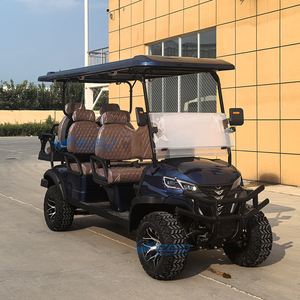 Resorts Transportation Vehicles Road Club Car Hunting Black 6 Seater Electric Golf Cart 4 Wheels 30-50Km/h <b>Speed</b> 50-70km Range - Product Image 5