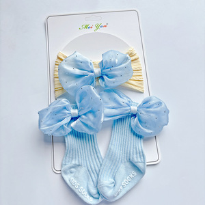 Juego de bandas para el cabello de princesa para bebés de un mes de edad, tocado para fotos de 100 días, Calcetines antideslizantes para recién nacidos, accesorio para el cabello para niños - Product Image 4