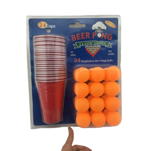 LANDER LDN04 Vasos y Pelotas de Plástico Flexibles para Beer Pong con Impresión Personalizada para Fiestas al Aire Libre, Deportes y Entretenimiento - Product Image 1