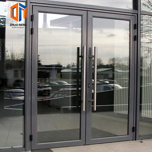 Porte à battants moderne personnalisée en alliage d'aluminium, intérieur avec double vitrage insonorisé, porte d'entrée à charnières - Product Image 1