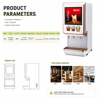 Distributeur de boissons chaudes instantanées à écran tactile 3 saveurs, machine à boissons chaudes, prise en charge du logo personnalisé