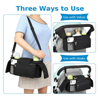 Sacs de rangement de voyage Organisateur de poussette universel avec porte-gobelet isolé Sac de téléphone détachable et bandoulière