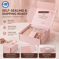 Nouvelles boîtes d'expédition en carton ondulé rose haut de gamme, personnalisées, étanches, avec lamination mate, doublure en mousse et logo