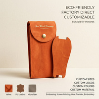 Pochette à bijoux en daim imprimée sérigraphiée avec logo personnalisé, insert pour carte, sac cadeau de luxe en velours recyclable pour montres et bijoux