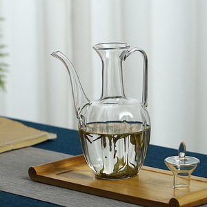 Tetera de vidrio, resistente al calor para preparar té verde, tetera con pico largo, tetera transparente de mano. - Product Image 6