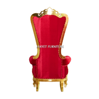 Chaises de trône roi et reine en gros, rouge et or