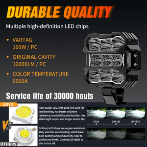 LOYO Sistema di Illuminazione da 4 Pollici, Luci di Guida Bicolore Giallo DRL e Bianco Spotlight, Fari LED da Lavoro e Fendinebbia per Fuoristrada 4x4 - Product Image 5