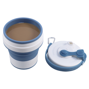 BPA Miễn Phí Sinh Thái Thân Thiện Di Động Silicon Gấp <span class=keywords><strong>Cup</strong></span> Silicone Tái Sử Dụng Du Lịch Cốc Cà Phê Cốc Nước 450Ml Với Xử Lý Cho Cắm Trại - Product Image 5