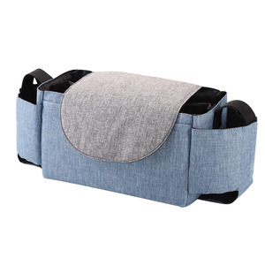 Bolsa de almacenamiento para cochecito de bebé, organizador colgante multiusos para salidas, estándar, azul y gris - Product Image 5