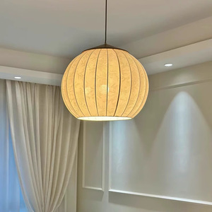 Lustre rond vintage français, luminaire de salle à manger, chambre à coucher, principal, style japonais Wabi-Sabi rétro, bureau, salon de thé - Product Image 1