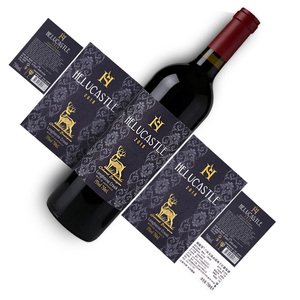 High Quality Custom Printing Private <b>Red</b> Wine Sticker Roll Vinyl Adhesive Waterproof logo Gold Foil Wine Bottle Label Sticker - Product Image 2