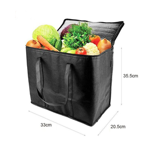 Manufacture custom professional thermo folding cooler box non woven food delivery bag large tote