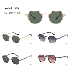 Lunettes de soleil géométriques unisexes, monture noire pleine, protection UV400, style tendance, protection solaire pour adultes - Product Image 3