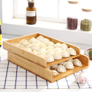 Wooden dumpling trays, multi-tiered stackable <b>boxes</b>, commercial frozen dumpling trays <b>with</b> <b>lids</b>, frozen dessert trays. - Product Image 2