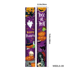 ป้ายตกแต่งฮาโลวีนสำหรับภายนอกอาคาร ป้ายแขวนสำหรับปาร์ตี้ Trick or Treat สุขสันต์วันฮาโลวีน สำหรับตกแต่งประตูหน้าบ้าน ระเบียง สนามหญ้า และผนัง - Product Image 1