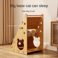Griffoir pour chat Sword Cat en bois massif et sisal, vertical, résistant aux griffures et à l'usure, avec abri pour chat et protection de canapé anti-griffures