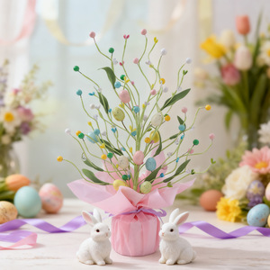 DAMAI Easter Egg Tree Centerpiece Colorful Egg Tree Table Decor Ornament Gift for Home Party Wedding Spring Holiday Decoration - Product Image 1