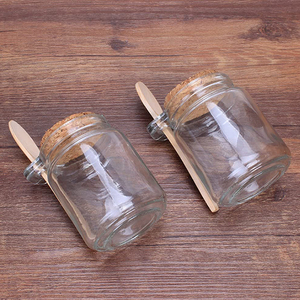 Frasco de Vidrio Redondo con Tapa de Corcho, 100 ml, 250 ml, 3 oz, 8 oz, para Sales de Baño, con Tapa de Corcho y Cuchara de Madera - Product Image 4