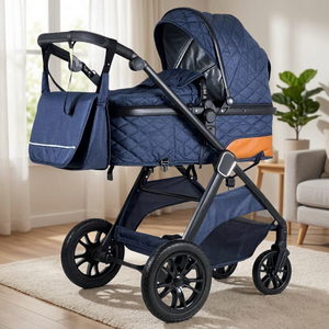 Poussette bébé nouveau-né pliable portable <span class=keywords><strong>3</strong></span> en 1, landau, siège auto pour voyage - Product Image 2