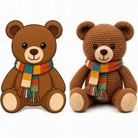 Jouets en peluche faits main en tissu tricoté, poupées douces au crochet, jouets en peluche tricotés, animaux doux, jouets en peluche en coton tricoté sur mesure