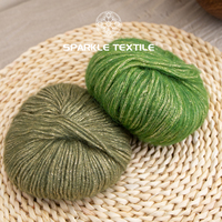 Fil à tricoter et à crocheter DIY pour écharpes et châles, en mohair à poils longs, fantaisie, moelleux, pailleté et métallique