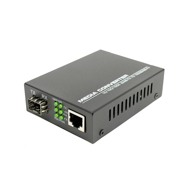 1x Gigabit RJ45 to 1x SFP Fiber Optic Media Converter 1000Mbps Ethernet for Network Extension RoHS CE Certified FTTH CCTV Use