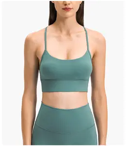 Sutiã esportivo elegante liso sexy em forma de Y personalizado para ioga com acolchoado para mulheres esportes