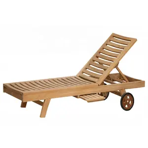 Kursi berjemur Madison jati kualitas tinggi kursi malas kayu kuat untuk kolam pantai atau perabotan teras taman dari Indonesia