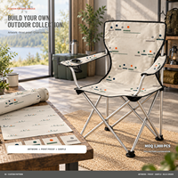 Chaise de camping à dossier haut en gros avec porte-gobelet latéral et logo et motif personnalisés pour spectateurs de sports de plein air