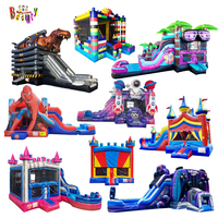 Château gonflable commercial avec toboggan aquatique pour enfants, mini combo gonflable en PVC blanc pour fêtes en extérieur
