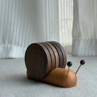 Sous-verre créatif en bois en forme d'escargot pour bureau, résistant à la chaleur, absorbant la chaleur, support pour pot/bol, porte-gobelet, fixation magnétique, design moderne