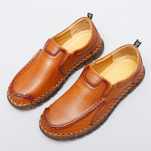 Mocassins pour hommes, chaussures de conduite, Penny Loafer, en cuir microfibre, à bout bas, à enfiler, faits main, décontractés, respirants, pour l'extérieur - Product Image 4