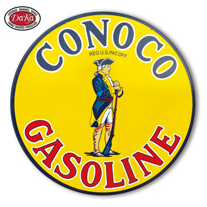 Vintage descuento amarillo <span class=keywords><strong>Conoco</strong></span> hombre gasolina Motor Oil Company superventas al por mayor esmalte porcelana signos - Product Image 1