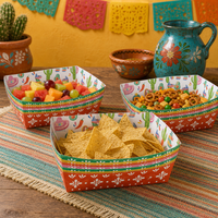 Barquettes jetables pour nachos, bateaux à snacks en papier double face pour fêtes de carnaval, fiestas, Cinco de Mayo, fournitures pour fêtes à thème mexicain