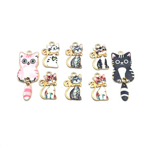 Cartoon <b>Cat</b> Pendant Zinc Alloy Charm Keychain Bag Accessory Unisex DIY Jewelry <b>Gift</b> Yiwu Origin F0176 - Product Image 4