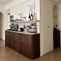 Buffet de style mid-century sur mesure, armoire de rangement fermée, meuble de bar à café pour la maison