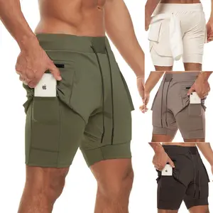 2 in 1 Handy tasche Turnhose für Männer mit Training plus Größe Herren Shorts