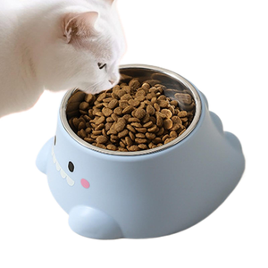 Stainless Steel Pet Bowl Non Slip Anti Tipping Detachable Easy Clean For <b>Cat</b> Rounded Shape Cw7002 - Product Image 5
