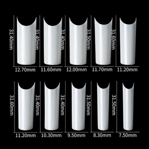 Puntas de <span class=keywords><strong>Uñas</strong></span> Transparentes en Forma de C, Tamaño Mediano, Estilo Francés, 500 Piezas por Bolsa, Logotipo Personalizado - Product Image 5