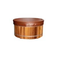 Baignoire de récupération d'eau froide avec logo personnalisé Baignoire en bois à immersion froide en acier inoxydable pour athlètes
