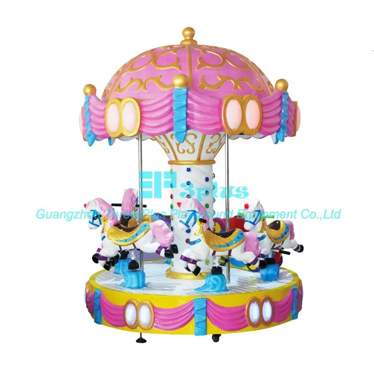 3 Seats Indoor Amusement Ride Carousel Revolving Kiddie Ride Game Machine for Sale