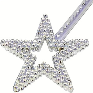Baguette Etoile en Argent de 13 Pouces, Bâton d'<span class=keywords><strong>Elfe</strong></span>, <span class=keywords><strong>Ange</strong></span> Fée Princesse, Bâton Magique, Décorations de Fête d'Anniversaire d'Halloween - Product Image 5