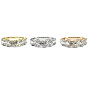 Fabricant chinois de bijoux fins, bague de mariage fiable et de qualité supérieure en or blanc 18 carats avec diamant véritable baguette pour femme - Product Image 4