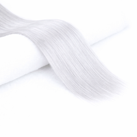 Extensions de cheveux naturels indiens Remy blanchis à micro-anneaux, double trame, lisses, couleur argent, tissage double à la machine, en cheveux humains