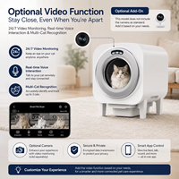 Bac à litière automatique intelligent de qualité supérieure, grande capacité 70L, avec caméra vidéo et moniteur via application, désodorisation UV, toilette sécurisée pour chat