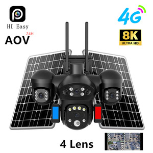 Cámara Solar AOV de 4 Lentes 8K Ultra HD 4G AI con Panel Solar y Batería Integrada para Vigilancia de Seguridad en Exteriores - Product Image 4