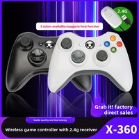 Manette de jeu sans fil pour X-BOX360, 2.4G, vibration, manette de jeu somatosensorielle pour 360 et PC