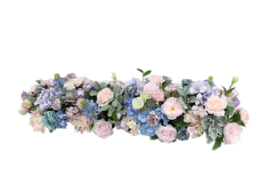 Nuovo Set di Decorazioni Floreali Frontali per <span class=keywords><strong>Auto</strong></span> Nuziale a V di Alta Gamma con Rose Artificiali Blu-Viola e Loto in Plastica - Product Image 4