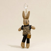 Pendentif de sac et porte-clés de voiture en peluche, lapin créatif coréen avec cravate, accessoires unisexes